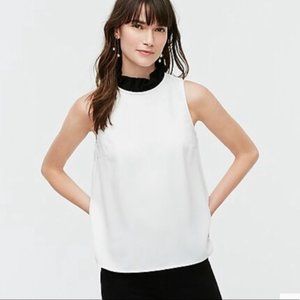 NWT J. Crew Ruffle-neck top in 365 crepe